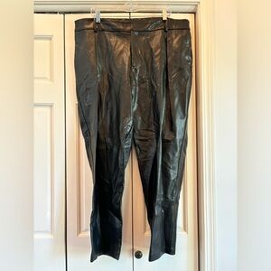 Eloquii black faux leather pants, 18
